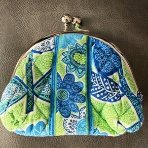 Vera Bradley New Blue and Green Patterned Coin Purse